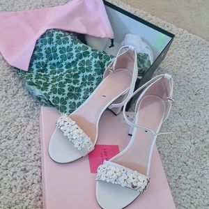 New KATE SPADE NY Womens PARADISI  Sandals  SZ 9.5B   OPTIC WHITE Leather  HEELS